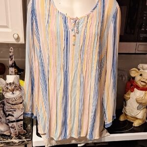 C Womens Collection L Casual Long Sleeve Plus Size Top Size 16